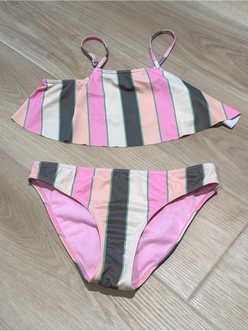 Roxy Girls Very Vista Flutter Swimsuit Set Size 12